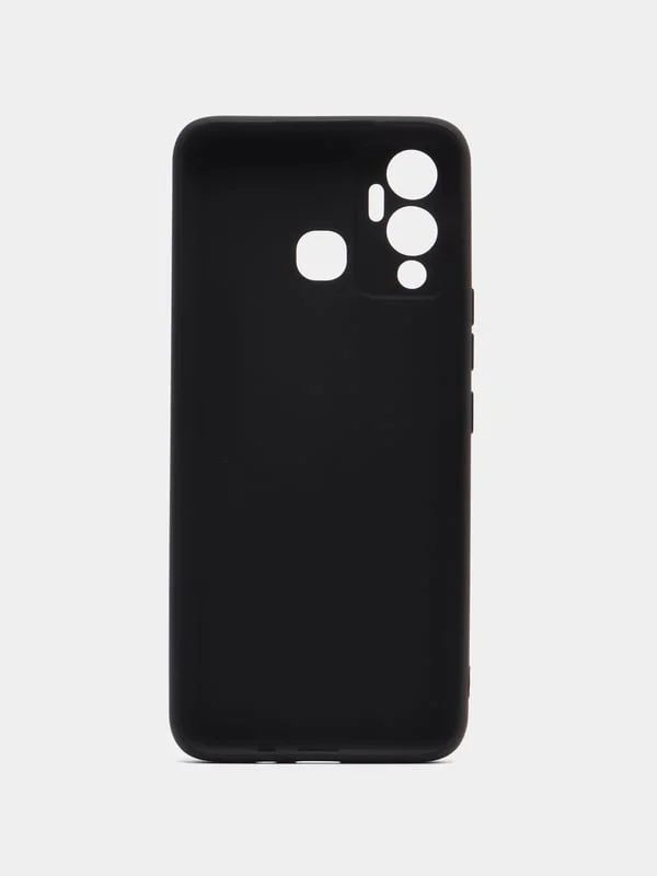 Черный чехол силиконовый на Infinix Hot 12 Play (Инфиникс Хот 12 Плей)