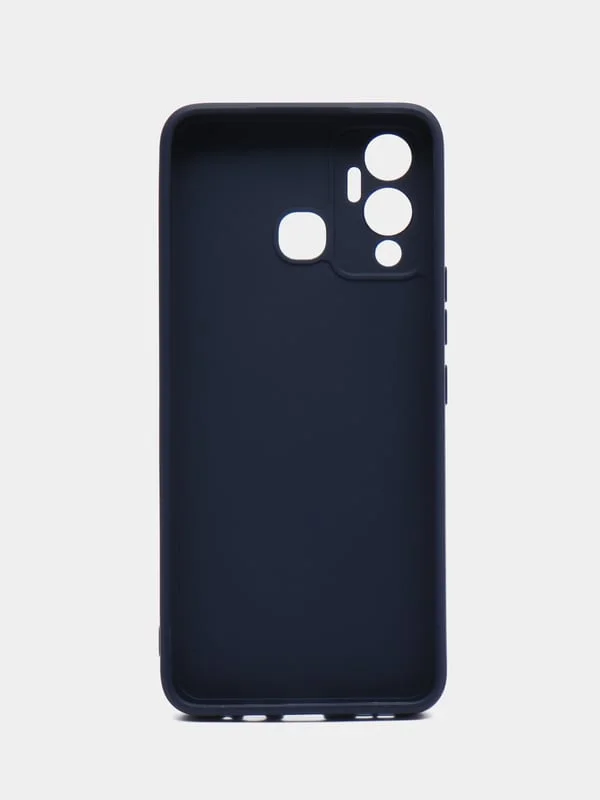 Синий чехол силиконовый на Infinix Hot 12 Play (Инфиникс Хот 12 Плей)