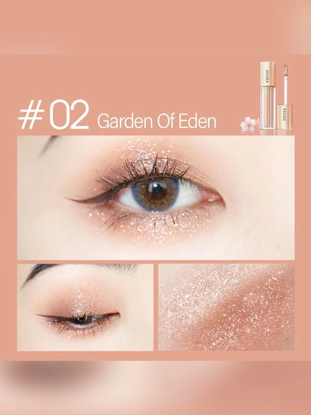 ZEESEA Тени для век кремовые Glitter Liquid eye shadow тон 02