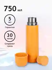 Желтый термос для чая и кофе 0,75 литра желтый металлический, Релаксика R101.750.6NL