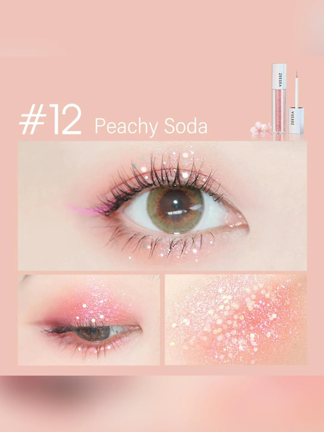 ZEESEA Тени для век кремовые Glitter Liquid eye shadow тон 12