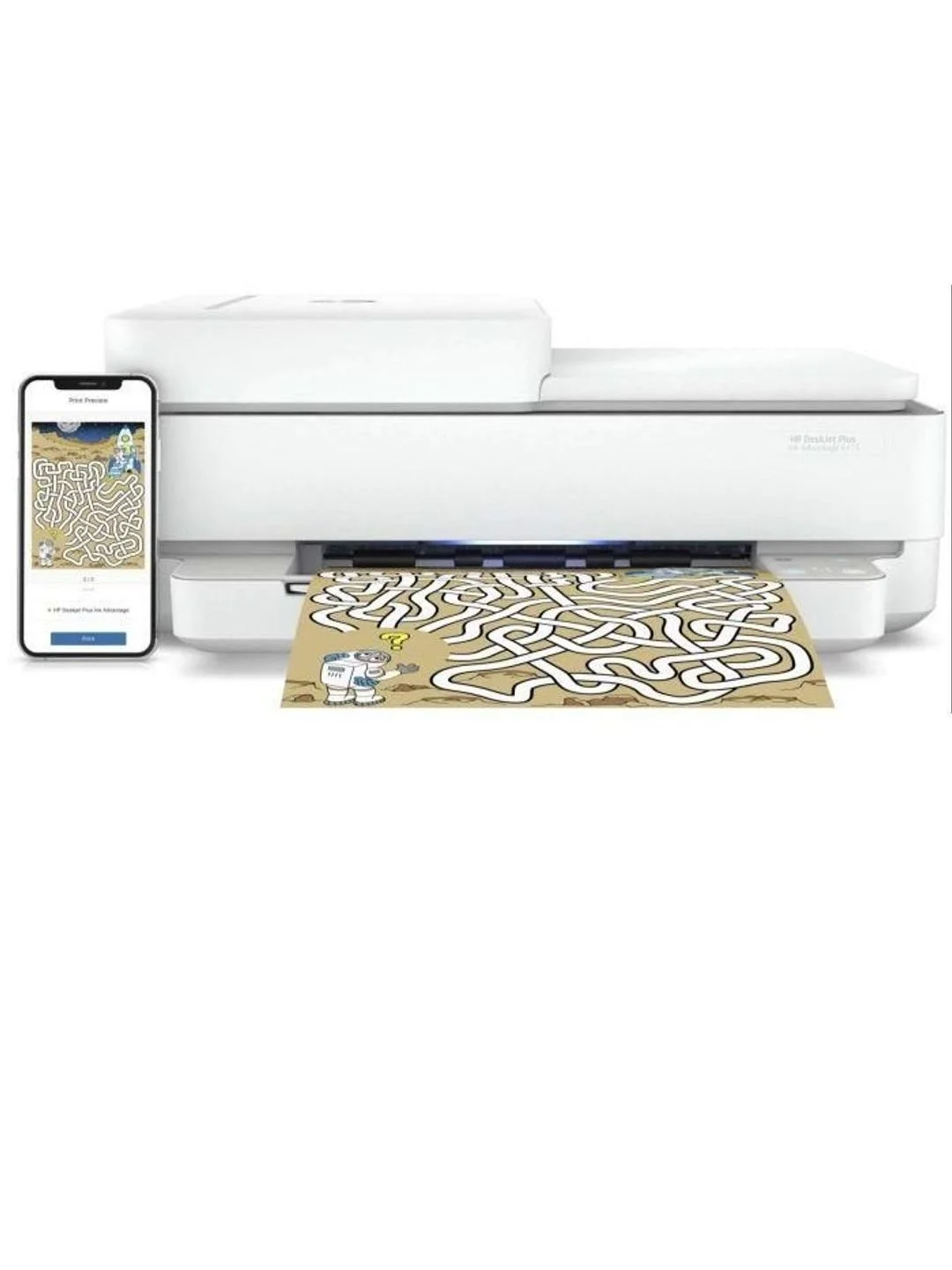 Белый мфу струйное HP DeskJet Plus Ink Advantage 6475 5SD78C цветное А4 Wi-Fi AirPrint