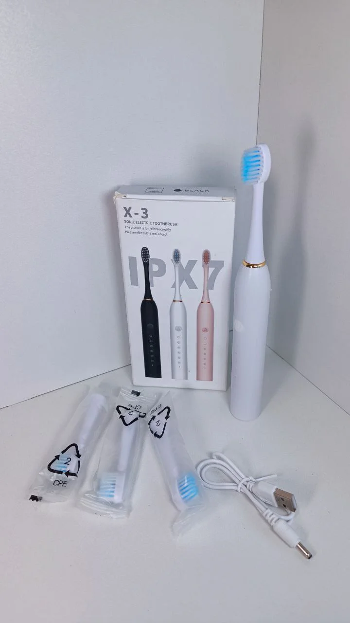 Белый электрическая зубная щетка Sonic Toothbrush X-3, средней жесткости