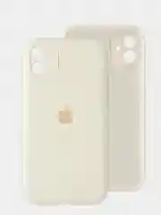 Бежевый чехол iPhone, Айфон 11, силиконовый, с закрытой камерой