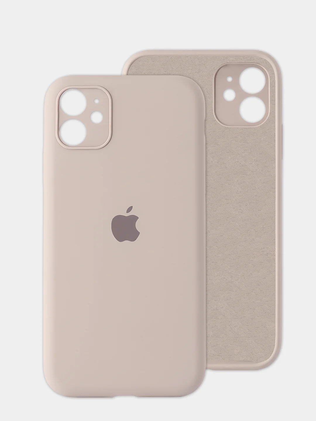 Бежевый меланж чехол iPhone, Айфон 11, силиконовый, с закрытой камерой