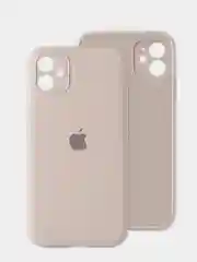 Бежевый меланж чехол iPhone, Айфон 11, силиконовый, с закрытой камерой