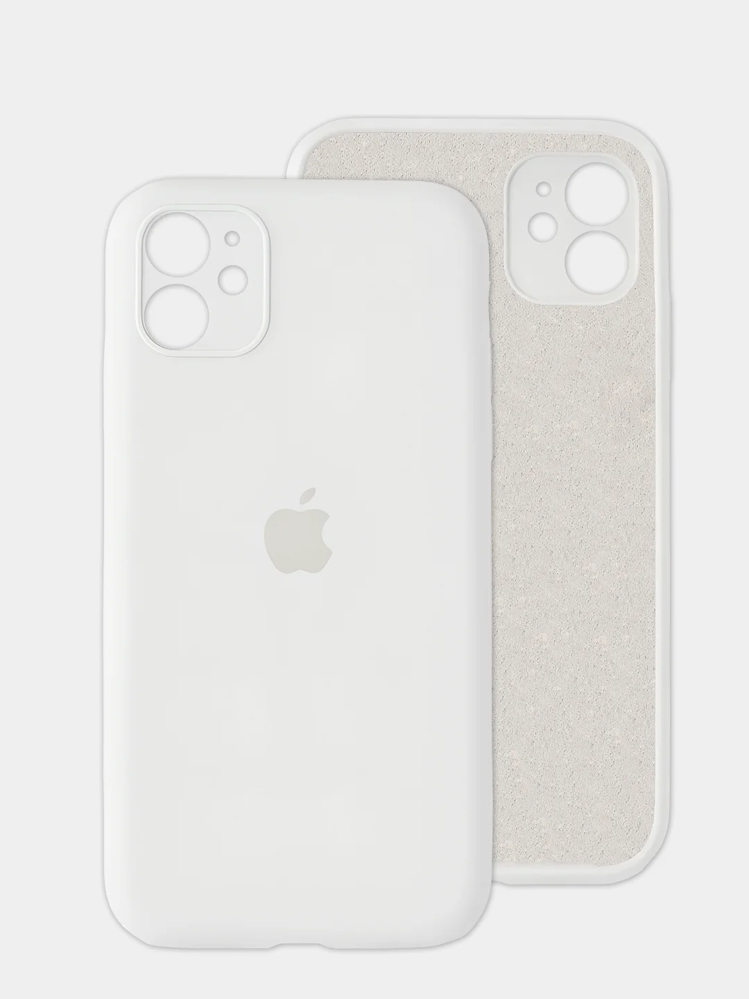 Белый чехол iPhone, Айфон 11, силиконовый, с закрытой камерой