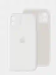 Белый чехол iPhone, Айфон 11, силиконовый, с закрытой камерой