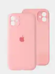 Розовый чехол iPhone, Айфон 11, силиконовый, с закрытой камерой