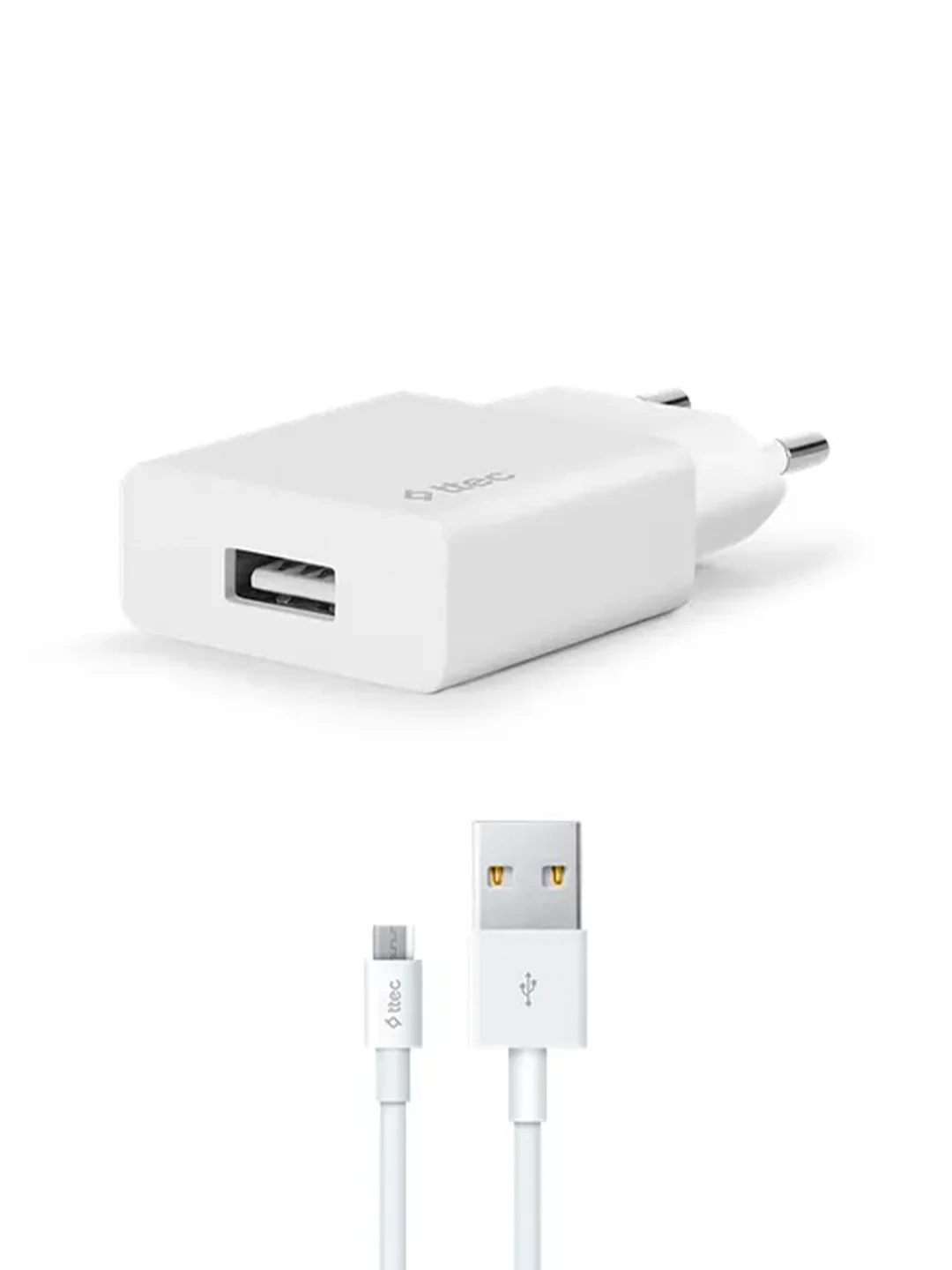 Белый сетевое зарядное устройство TTEC SmartCharger Travel Charger, 2.1 A, с кабелем Micro USB