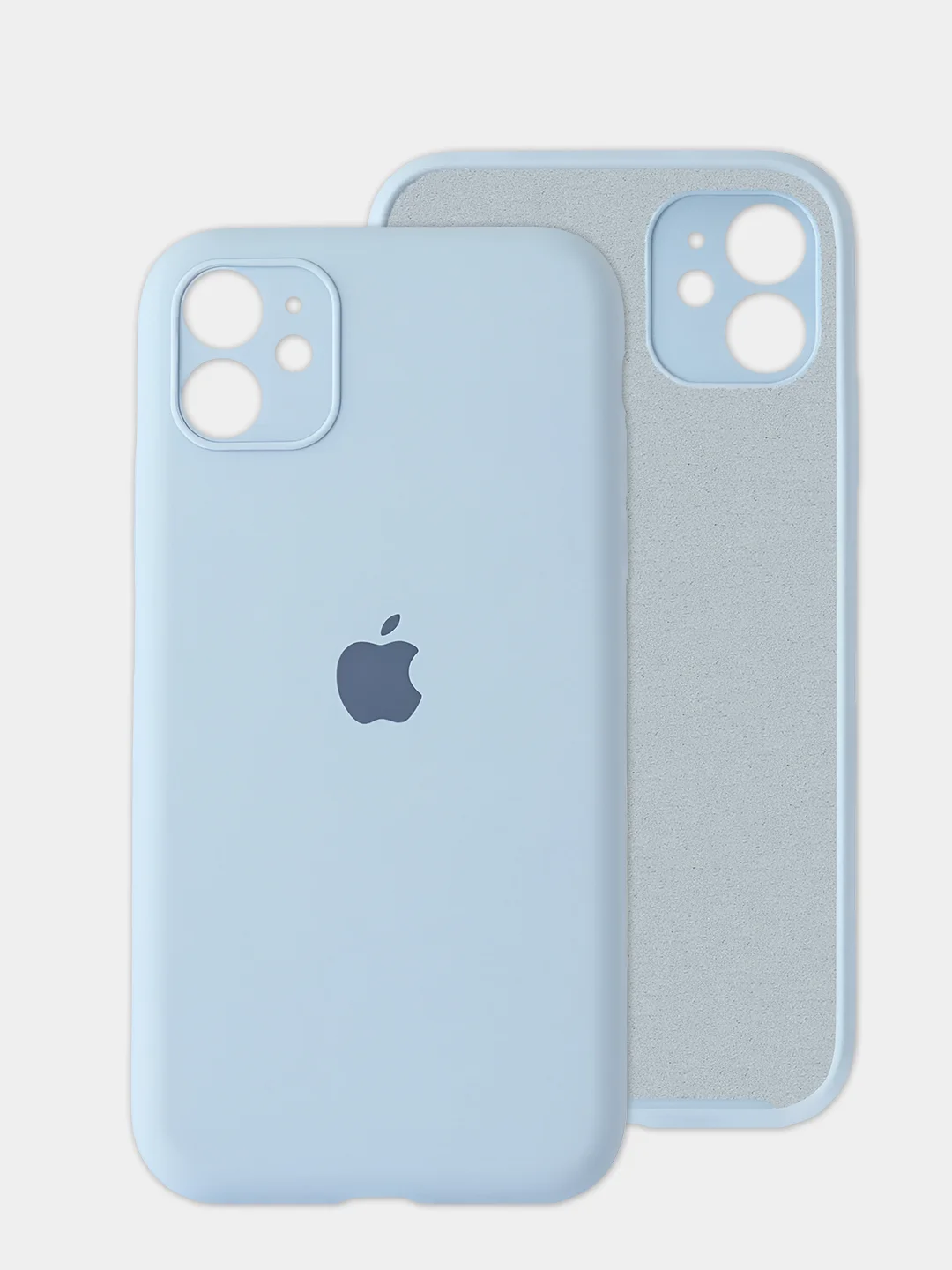 Светло-синий чехол iPhone, Айфон 11, силиконовый, с закрытой камерой