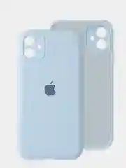 Светло-синий чехол iPhone, Айфон 11, силиконовый, с закрытой камерой