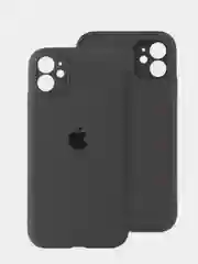 Угольный чехол iPhone, Айфон 11, силиконовый, с закрытой камерой