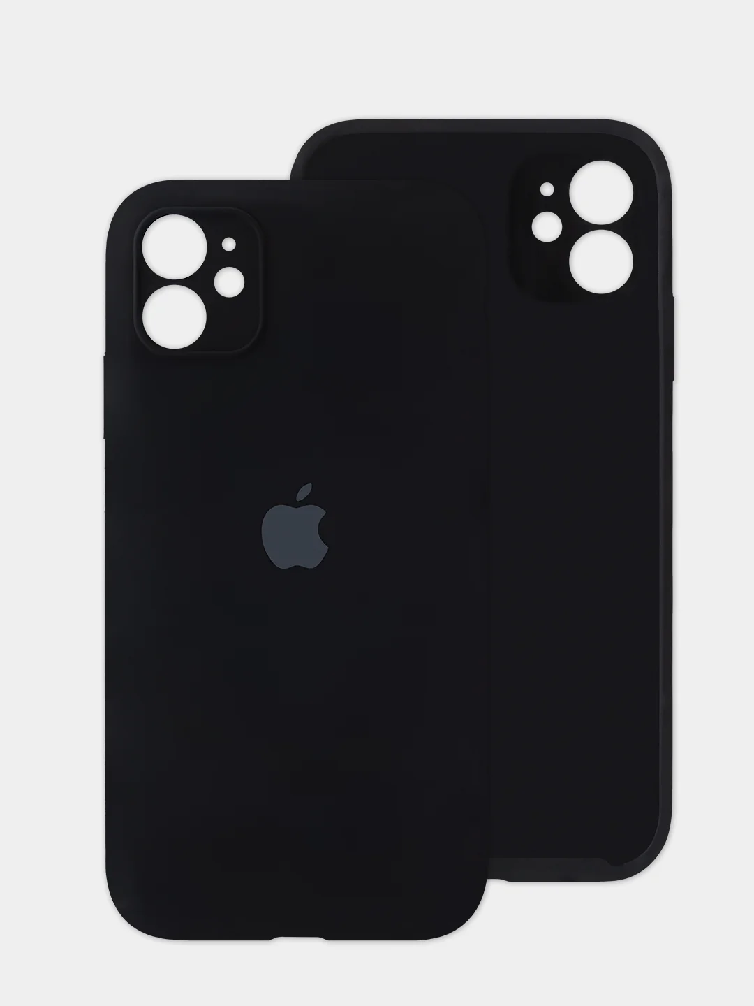 Черный чехол iPhone, Айфон 11, силиконовый, с закрытой камерой