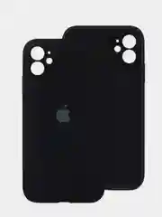 Черный чехол iPhone, Айфон 11, силиконовый, с закрытой камерой