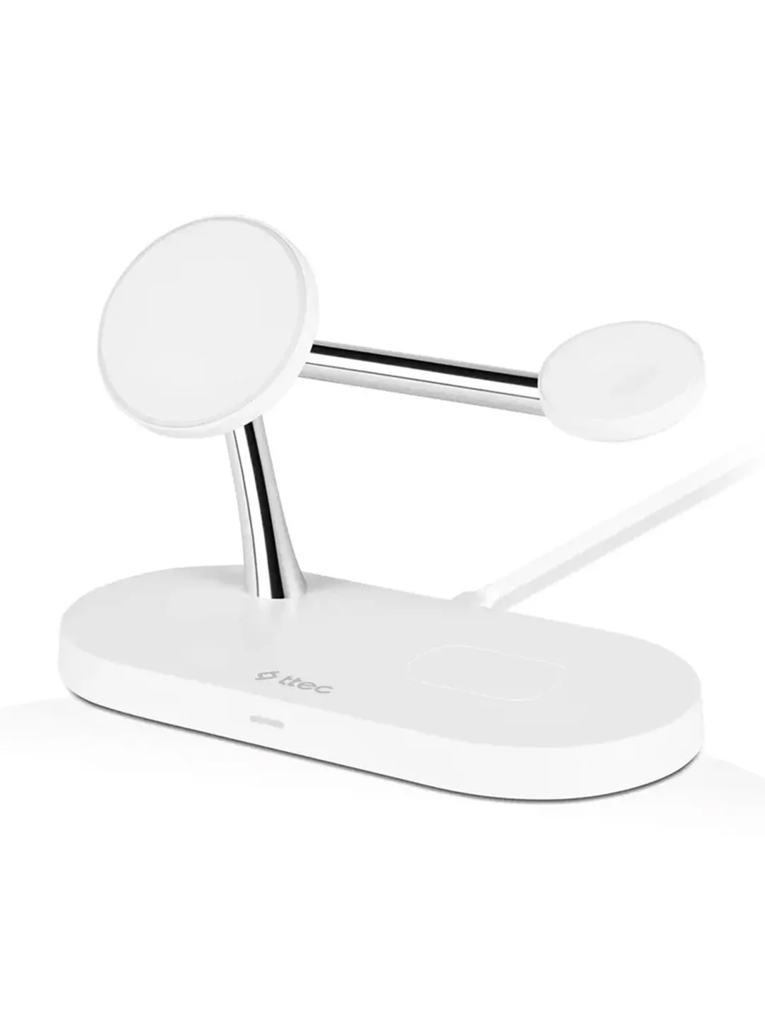 Белый беспроводная зарядная станция 4-в-1 TTEC AirCharger Quattro M, 15 Вт