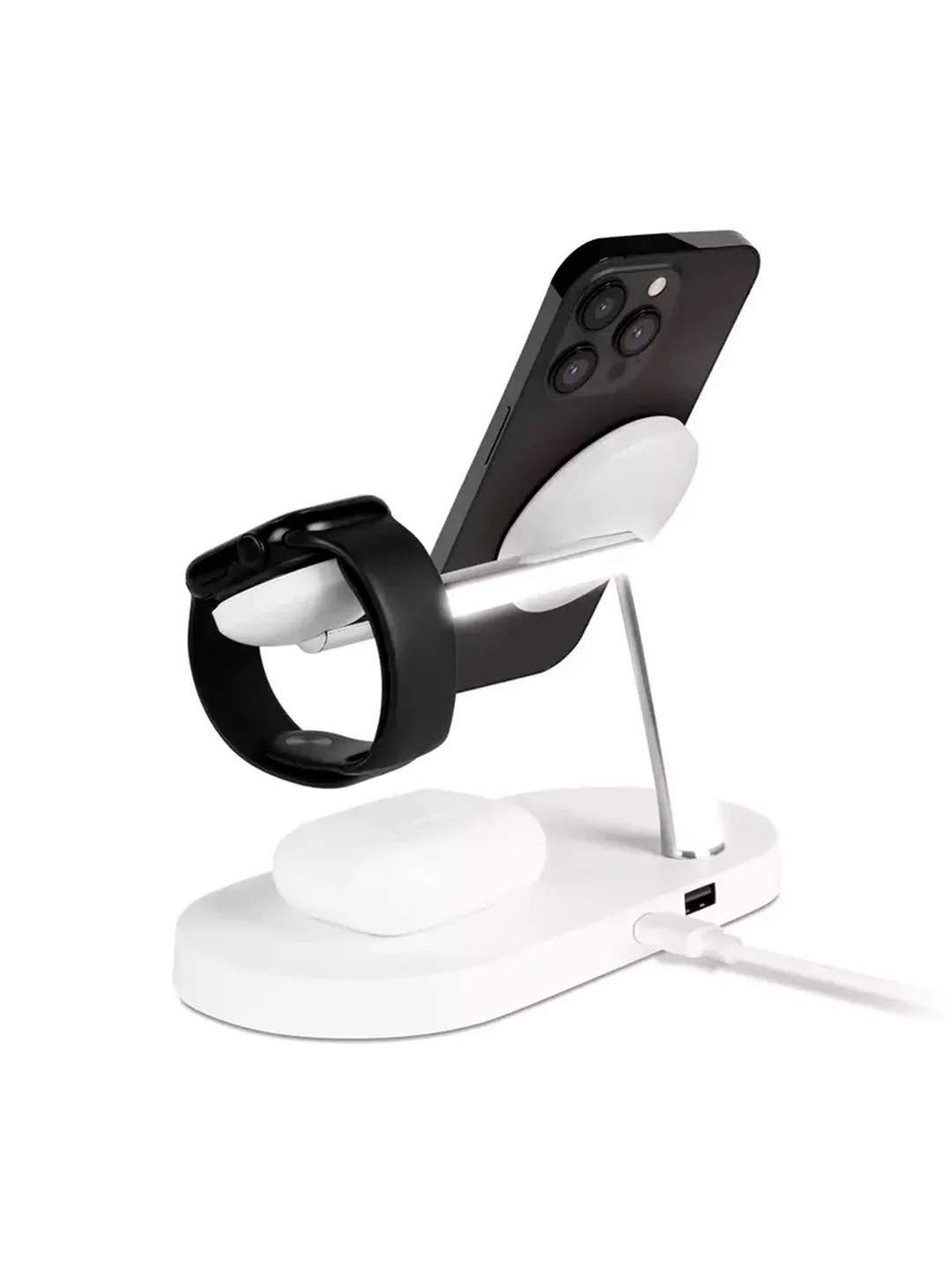 Белый беспроводная зарядная станция 4-в-1 TTEC AirCharger Quattro M, 15 Вт