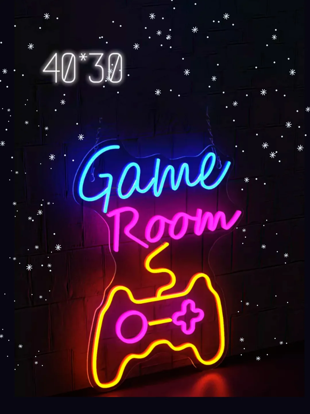 Неоновая вывеска "Game Room", светильник настенный, ночник