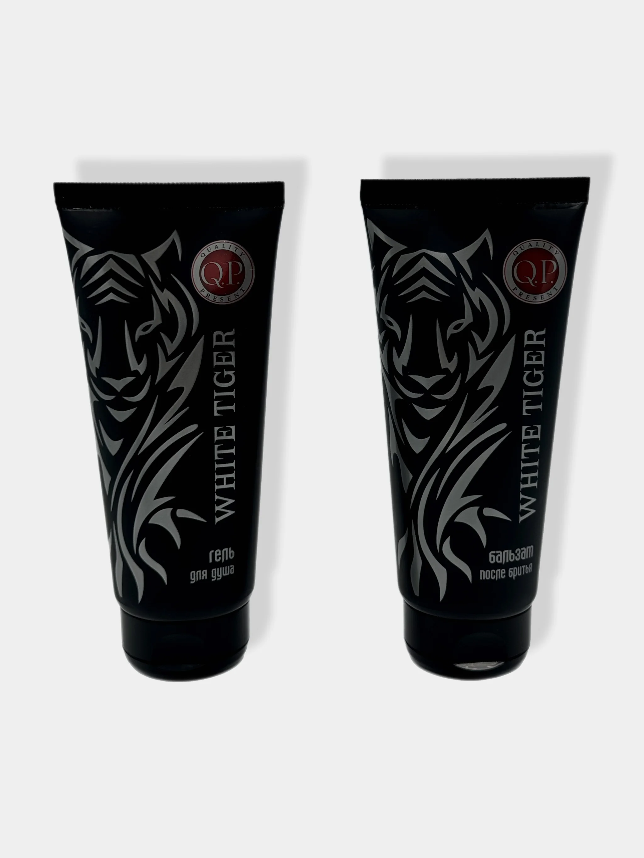 Подарочный набор для мужчин White Tiger/Бальзам после бритья/Гель для душа/Мочалка