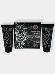 Подарочный набор для мужчин White Tiger/Бальзам после бритья/Гель для душа/Мочалка