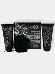 Подарочный набор для мужчин White Tiger/Бальзам после бритья/Гель для душа/Мочалка