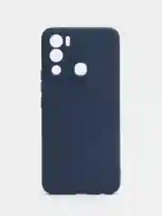 Темно-синий силиконовый чехол для Infinix Hot 12i (Инфиникс Хот 12 ай), матовый, с защитой камеры