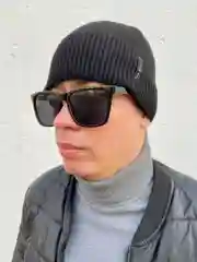 Черный шапка мужская зимняя с флисовым подкладом