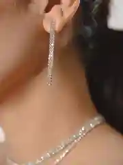 Серебряный цепочка со стразами
