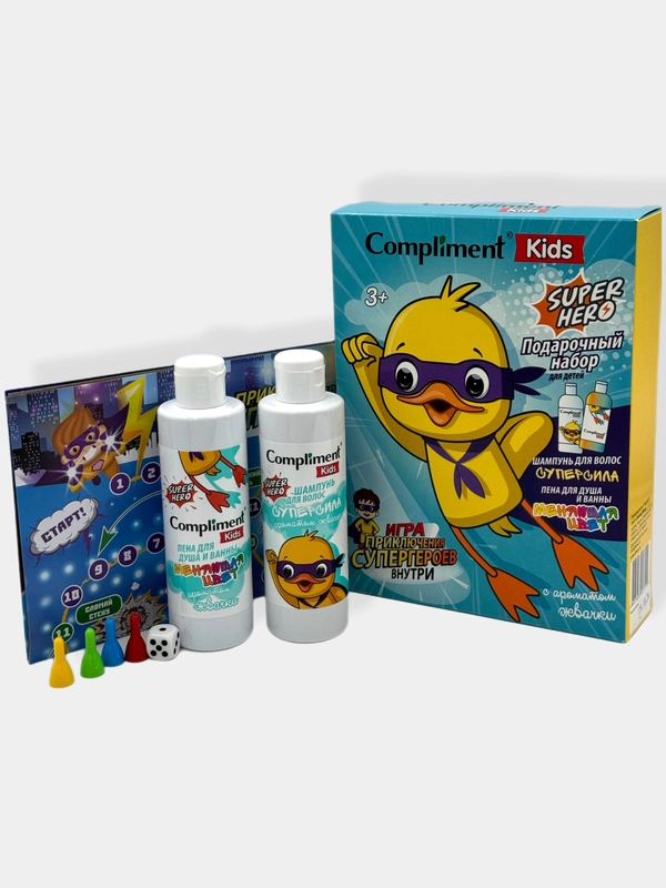 Подарочный набор Compliment kids SuperHero3+/Шампунь для волос/Пена для душа меняющая цвет