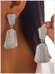 Серый серьги женские, массивные, вечерние, новогодние, висячие