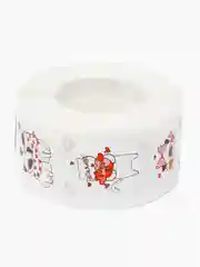 Белый наклейки детские, Стикеры в рулоне 500шт, d=2,5см