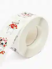 Белый наклейки детские, Стикеры в рулоне 500шт, d=2,5см