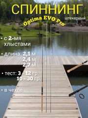 Спиннинг штекерный  с 2 двумя хлыстами"Optima EVO Pro" UL 3-12гр / 10-30гр в  чехле