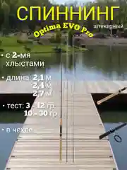 Спиннинг штекерный  с 2 двумя хлыстами"Optima EVO Pro" UL 3-12гр / 10-30гр в  чехле