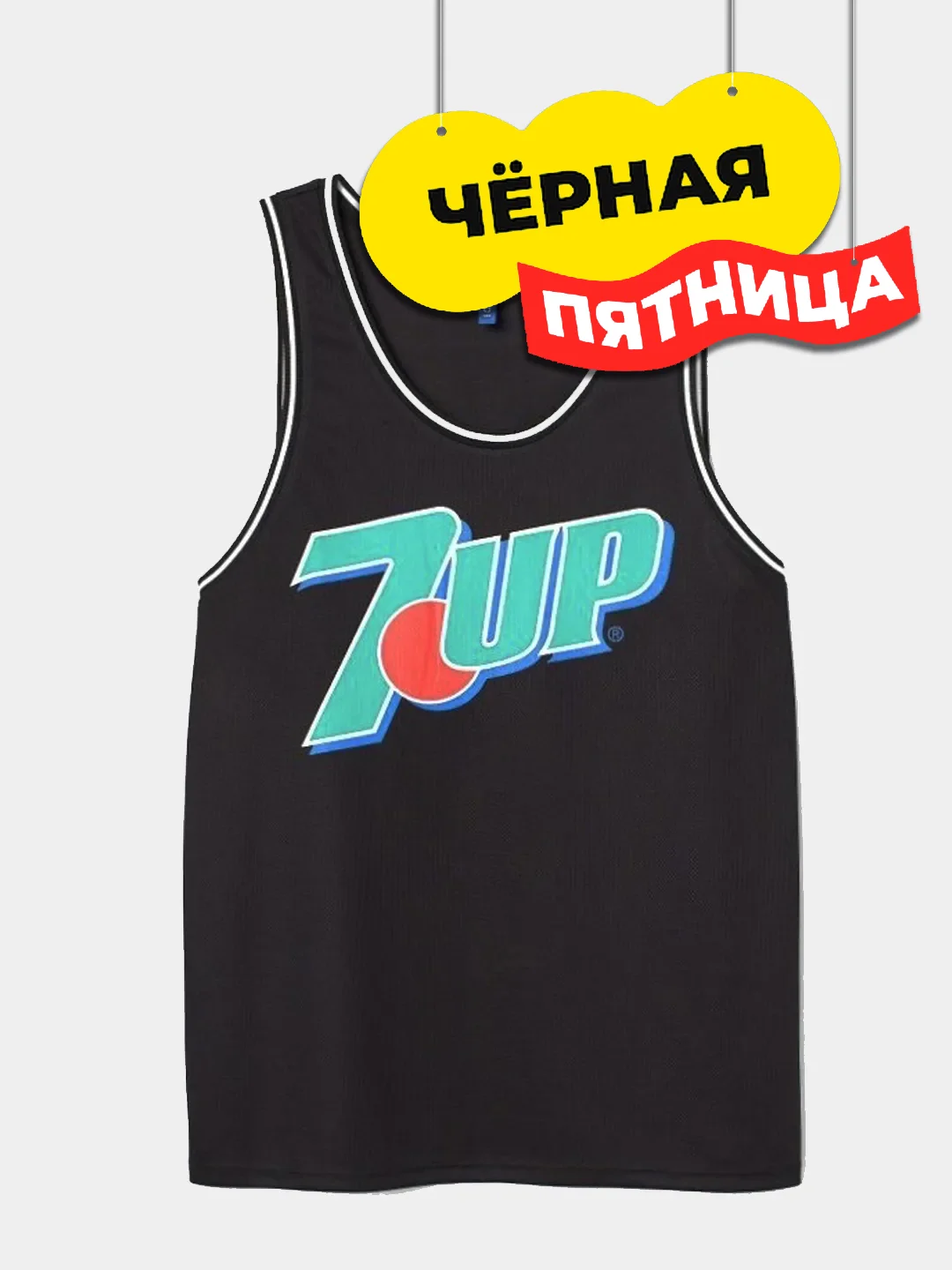 Черный майка / топ H&M x 7up  XS
