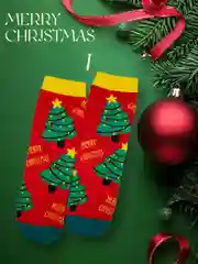 Носки новогодние женские мужские 1 пара, носки на подарок на новый год