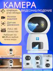 Камера видеонаблюдения Wi-Fi с двумя объективами, датчиком движения, видеоняня