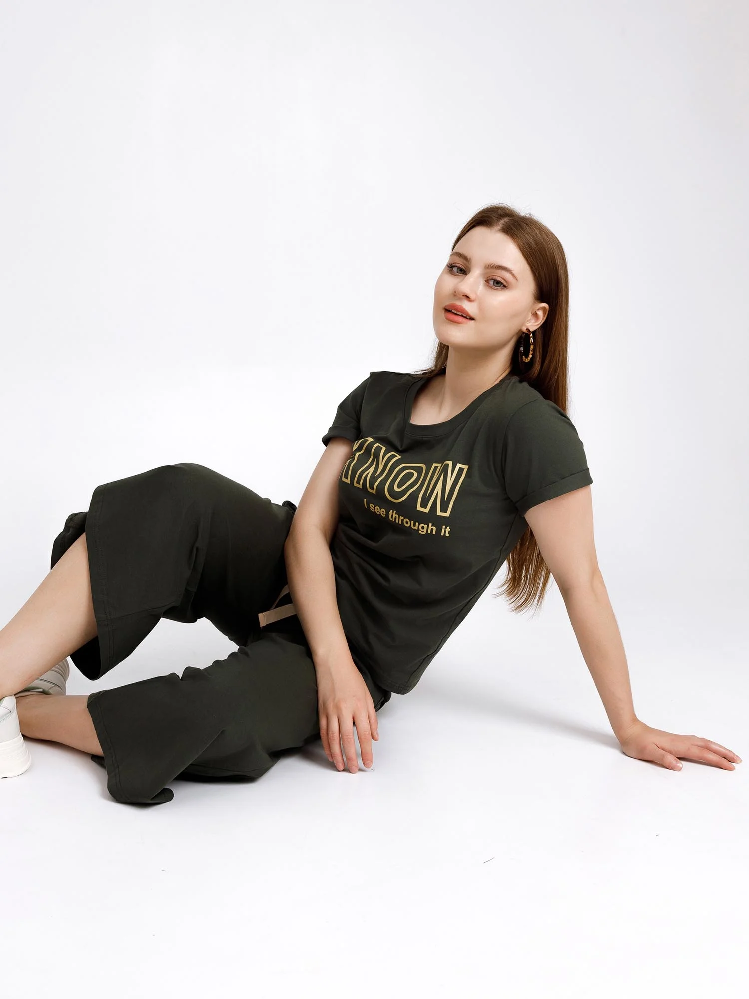 Костюм женский KNOW КЛК1389П7 хаки, KLERY