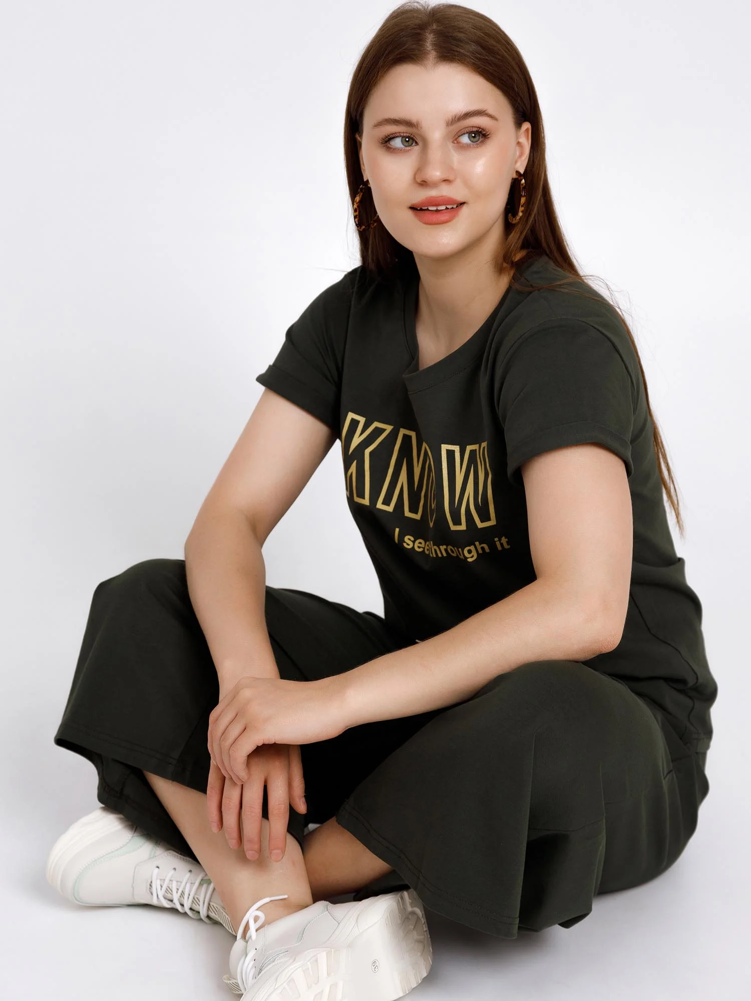 Костюм женский KNOW КЛК1389П7 хаки, KLERY