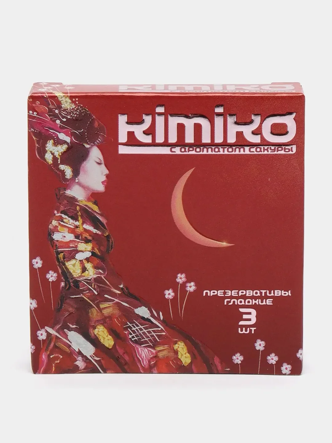 Красный презервативы со смазкой Kimiko 3 шт ультратонкие, для анального секса, фигурные,с ароматом