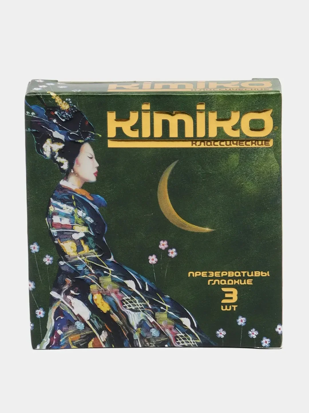 Тёмно-зелёный презервативы со смазкой Kimiko 3 шт ультратонкие, для анального секса, фигурные,с ароматом