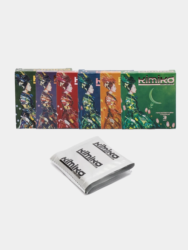 Презервативы со смазкой Kimiko 3 шт ультратонкие, для анального секса, фигурные,с ароматом