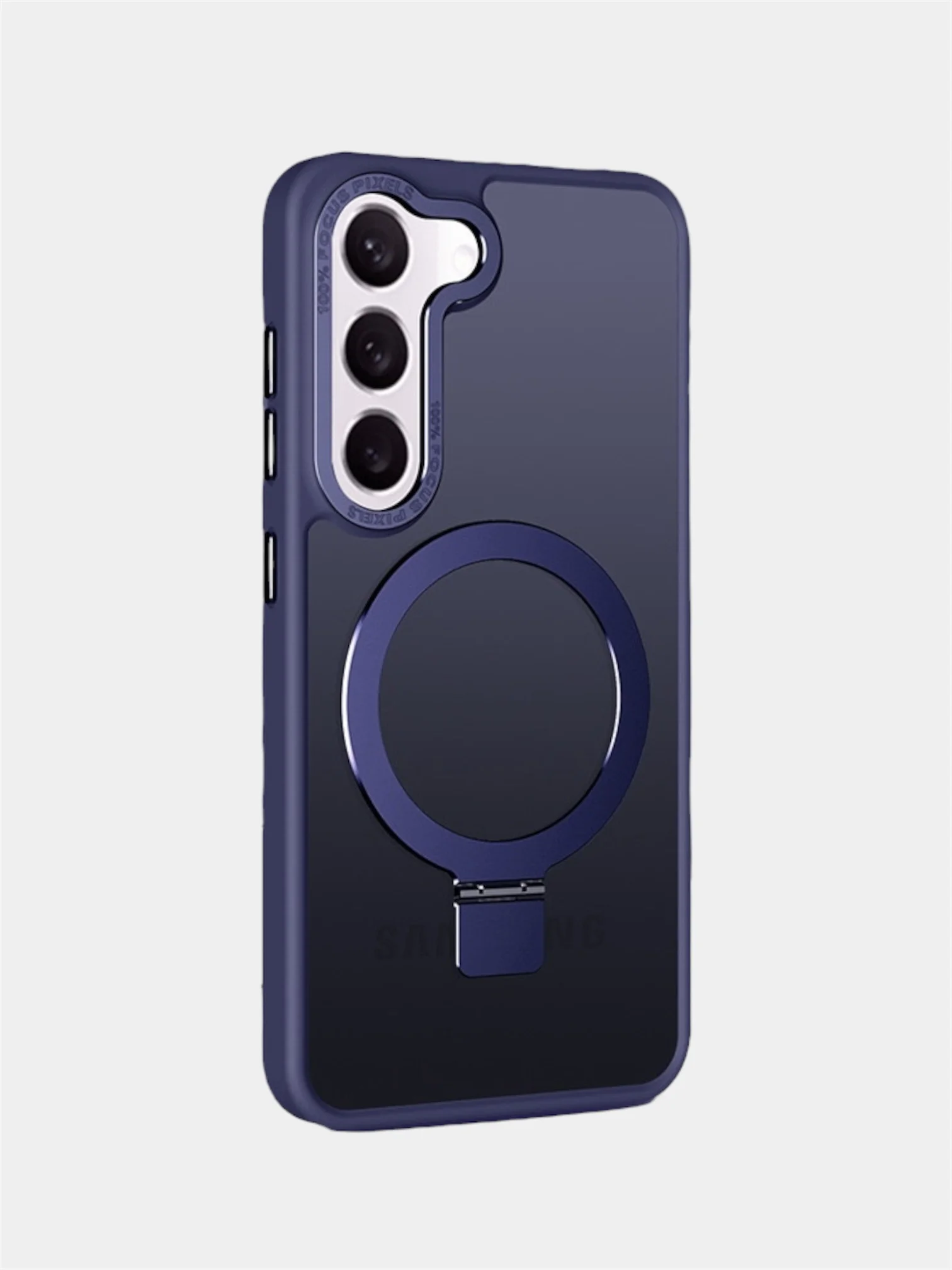 Темно-синий чехол для Samsung S24, S24 Plus, S24 Ultra, S23 ultra, S23 Plus, S23 MagSafe с подставкой