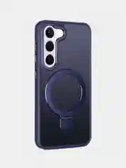 Темно-синий чехол для Samsung S24, S24 Plus, S24 Ultra, S23 ultra, S23 Plus, S23 MagSafe с подставкой