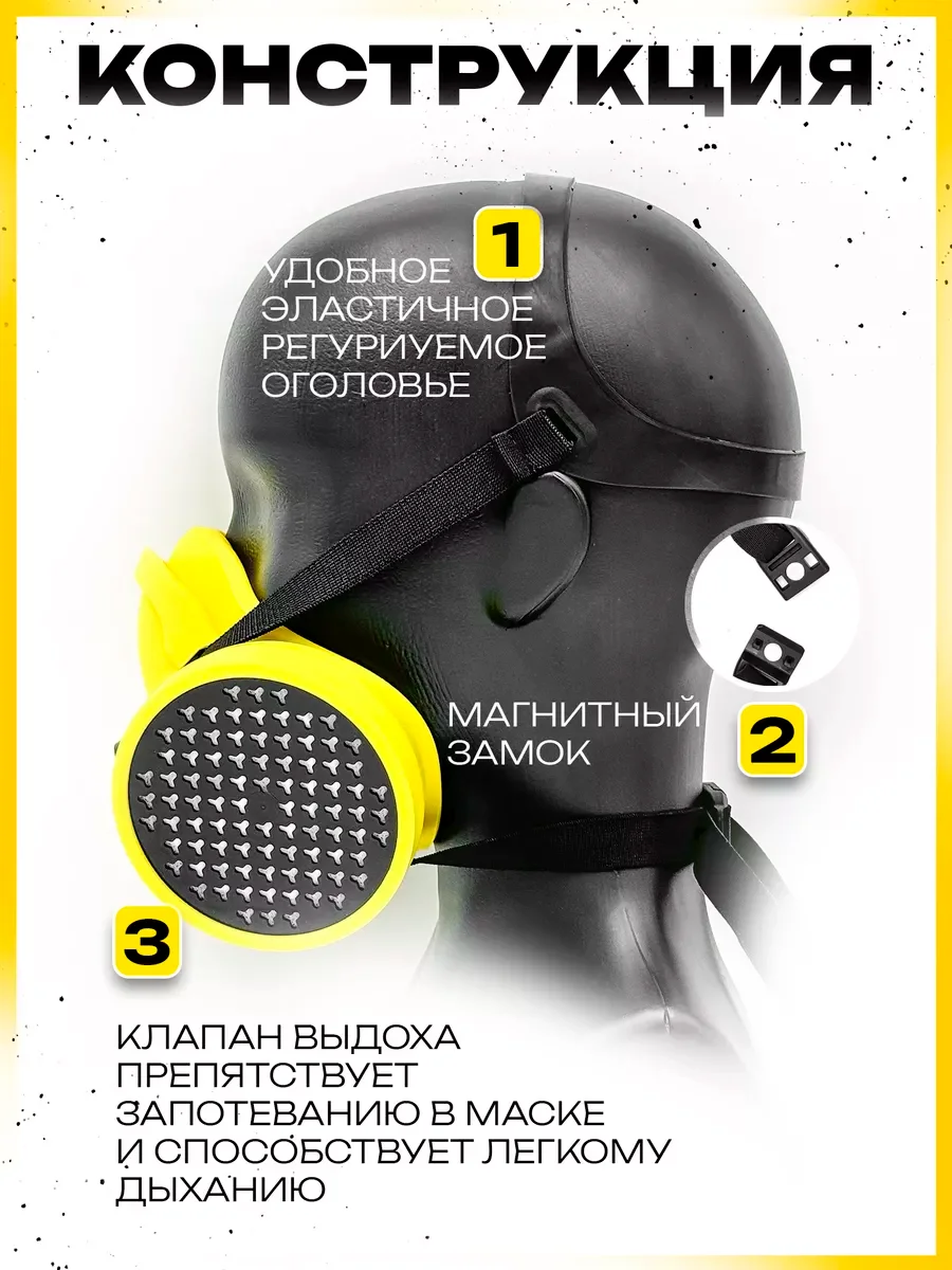 Желтый респиратор P3 NR D