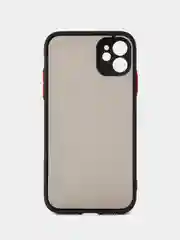 Черный apple iPhone 11 / Айфон 11 чехол матовый с цветными кнопками