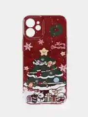 Чехол для iPhone 11 12 13 14 15 Pro Max XR Plus mini с принтом пластиковый новый год айфон