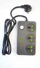 Черный фильтр-удлинитель с USB и Type C разъемами