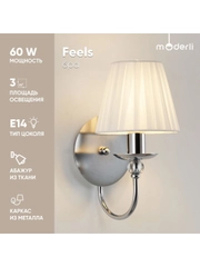 Светильник настенный Бра Moderli  V2610-1W Feels 1*E14*60W хром белый