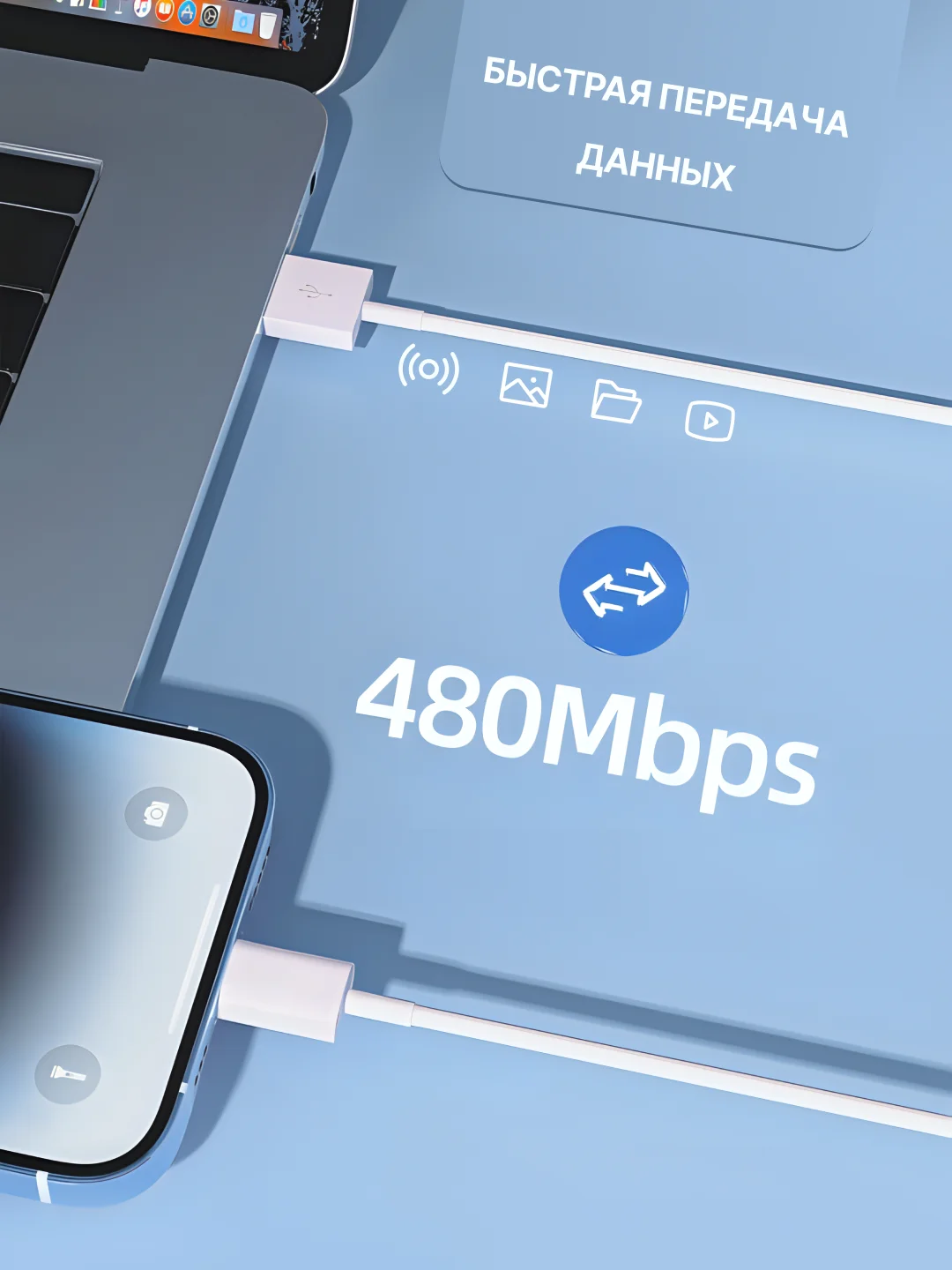 Кабель Type C - USB, быстрая зарядка, 20W, для Iphone, андройд, зарядный кабель